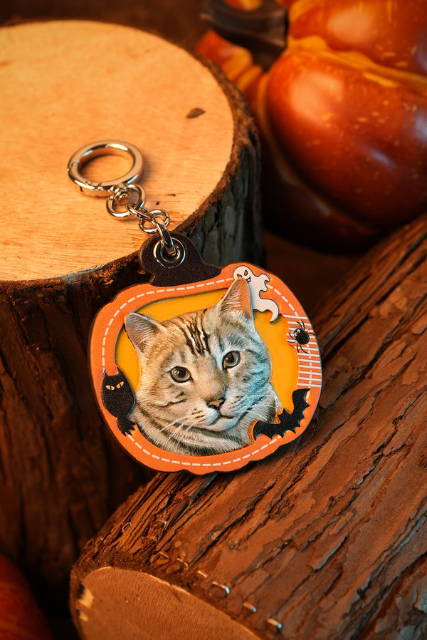 Custom Halloween Pumpkin Pet Portrait Ornament